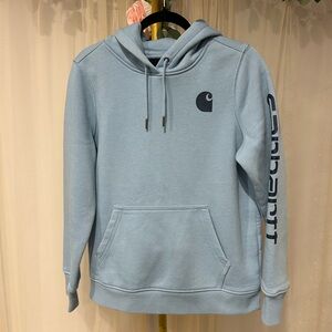 Carhartt Men's Light Blue Logo Hoodie